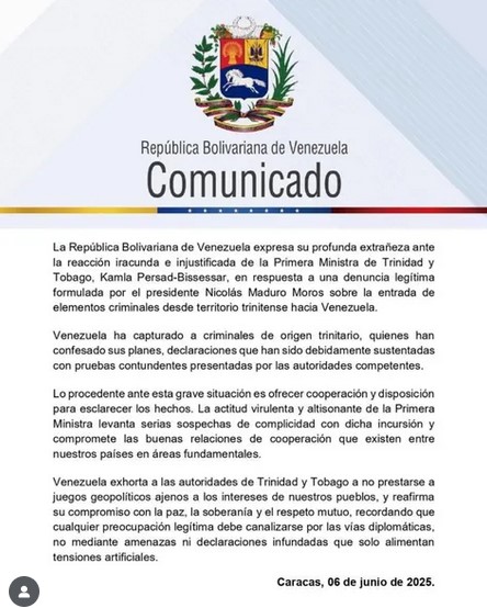 Tensions Escalate Between Venezuela and Trinidad and Tobago Amidst Accusations of Intrusion and Threats